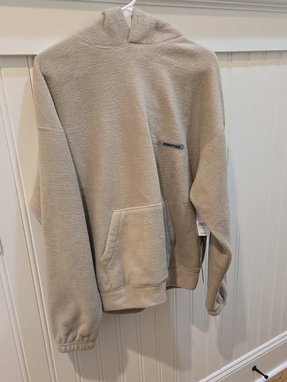 Essentials Men’s Sandstone Beige Crewneck Fleece Hoodie